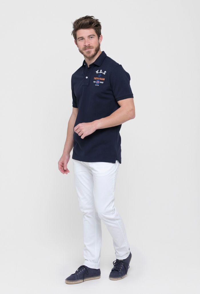 Polo Tokyo team azul marino de manga corta para hombre - 24.7