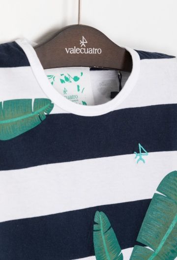 CAMISETA NA RAYAS HOJAS