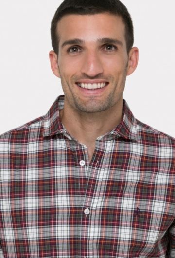 Camisa clásica de hombre modelo tartán en granate