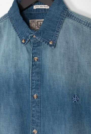 Camisa denim de hombre color azul jeans medio