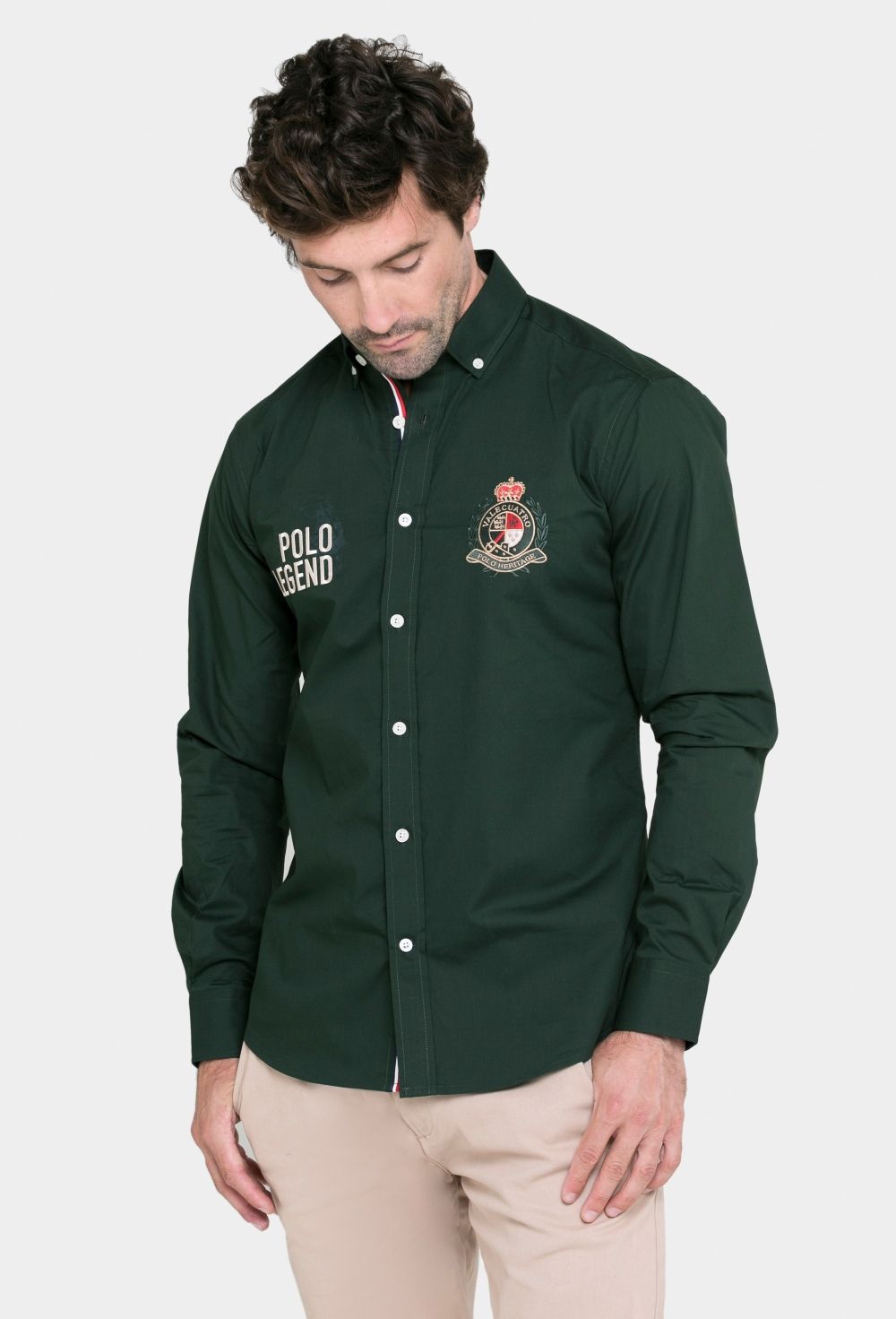 camisas - Camisa verde bordada modelo Legend I23H-5448-VDI