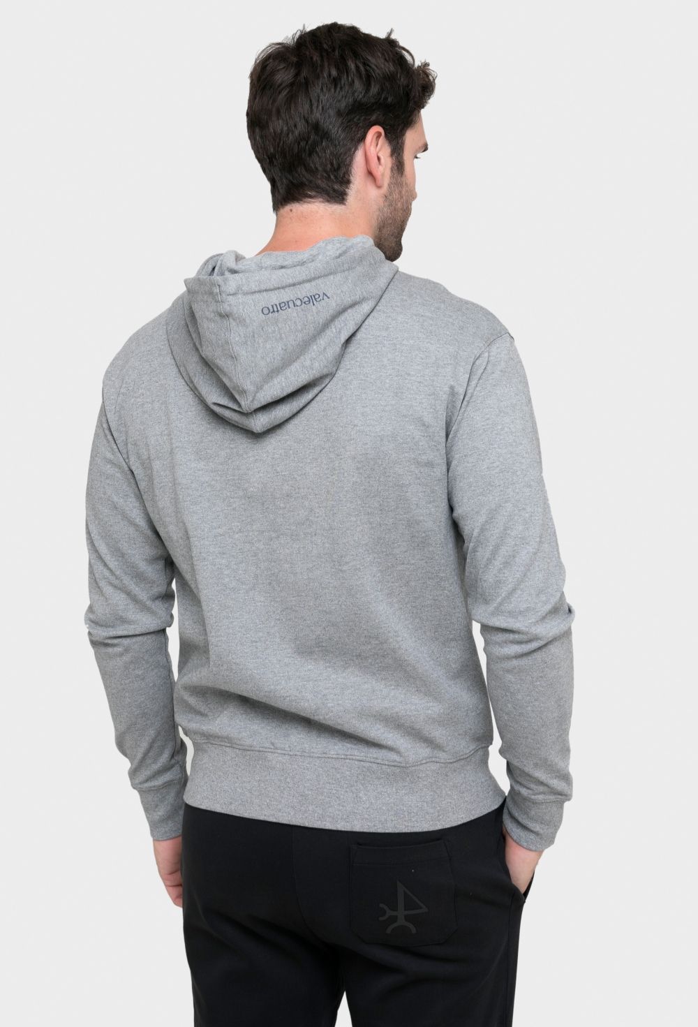 Sudadera cremallera básica color gris - Valecuatro