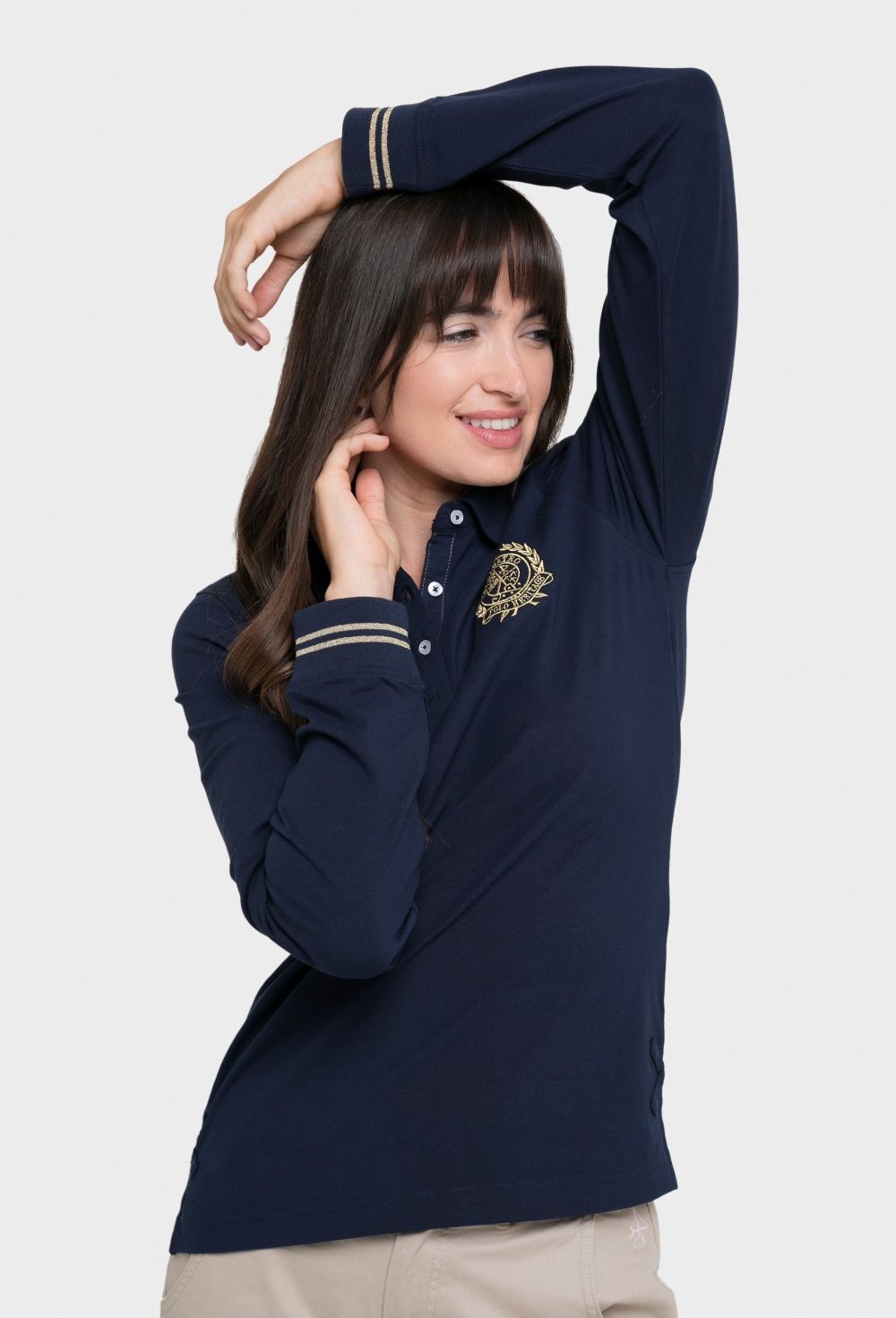 polos - Polo clásico mujer manga larga en azul marino I23M-5543-AZM