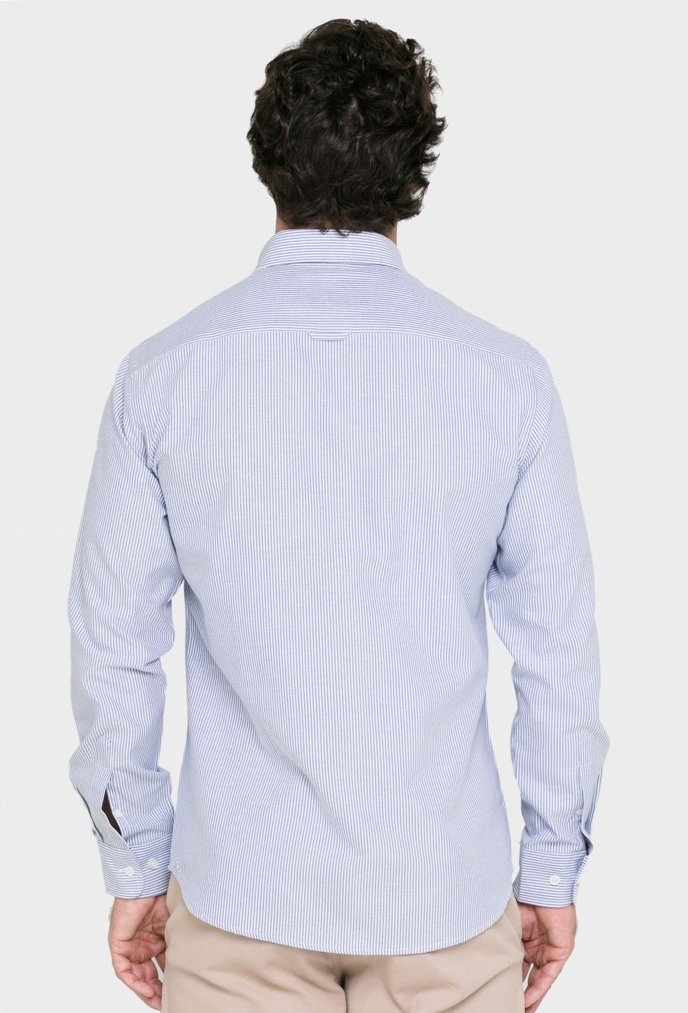 Camisa oxford clásica a rayas azul marino - 44.03