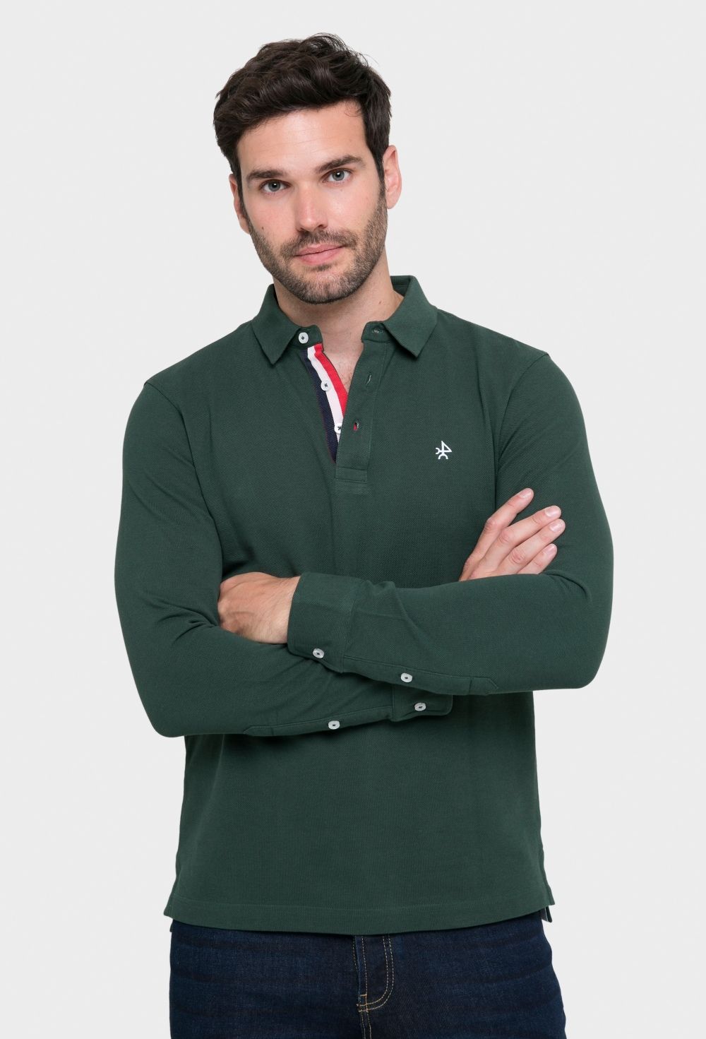 polos - Polo básico color verde manga larga I23H-5479-VDI