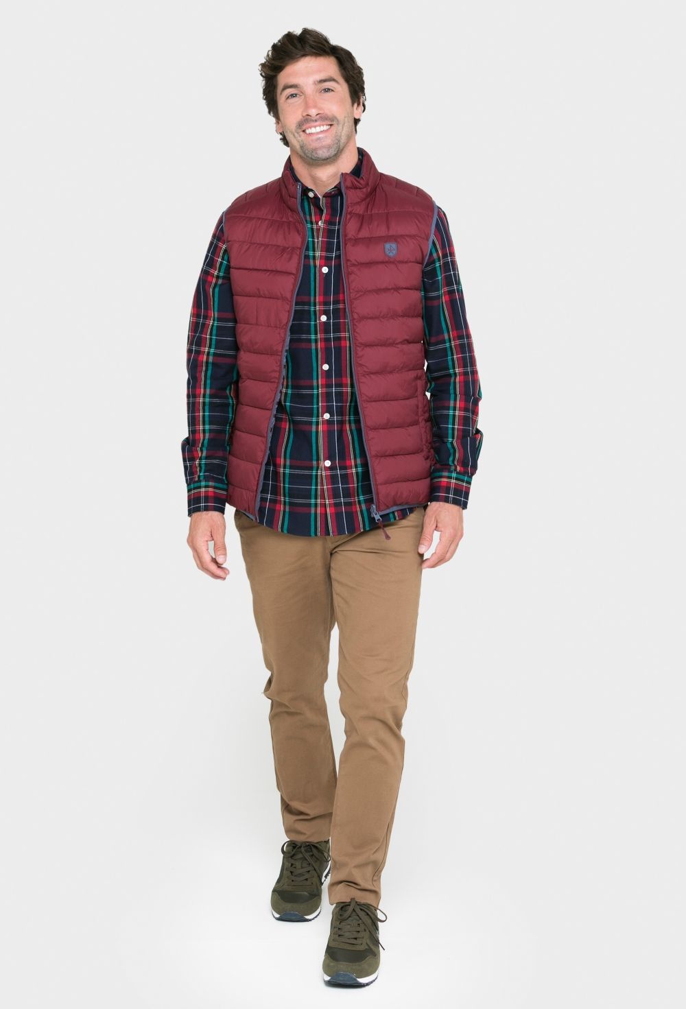 Chaleco acolchado reversible granate e índigo - 53.94