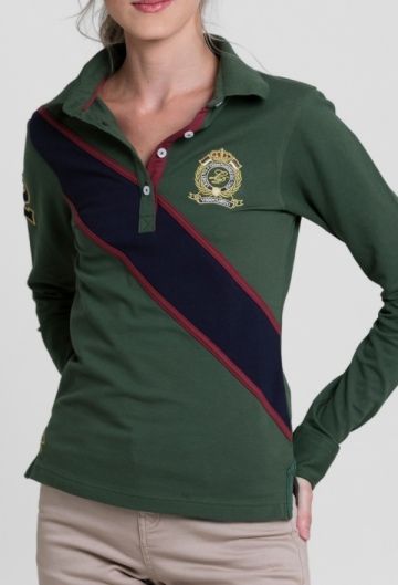 Polo banda kaki de mujer