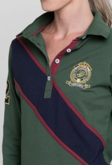 Polo banda kaki de mujer