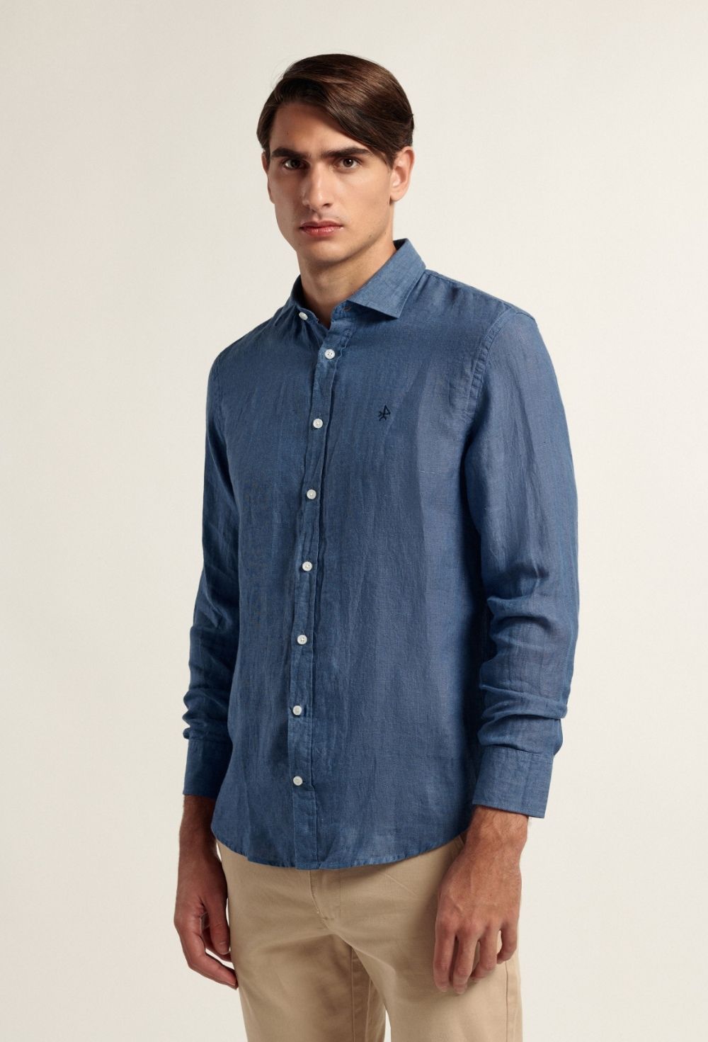 chemises - CAMISA H LINO P24H-5671-AZM