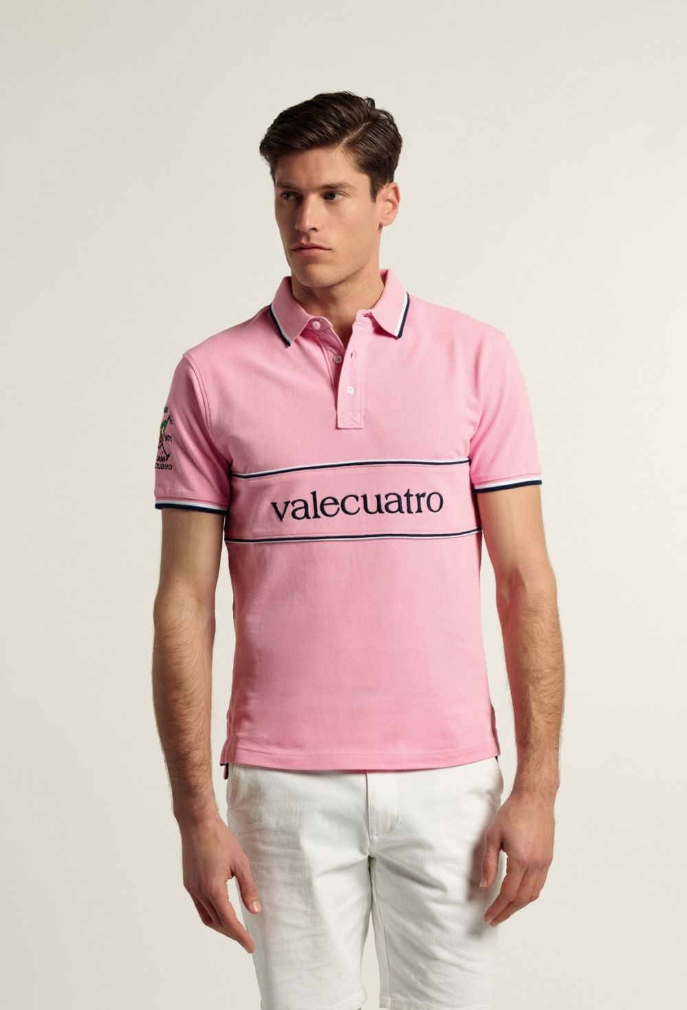 polos - Polo franja Valecuatro rosa P24H-5710-RS