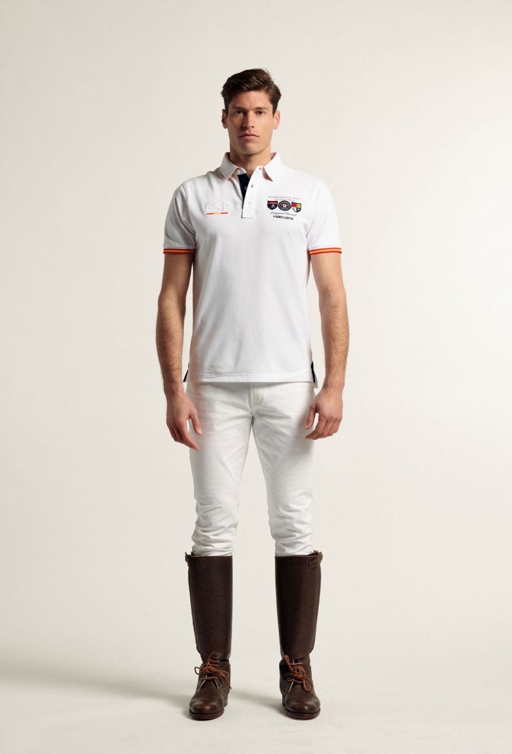 polos - Polo escudos ESP blanco