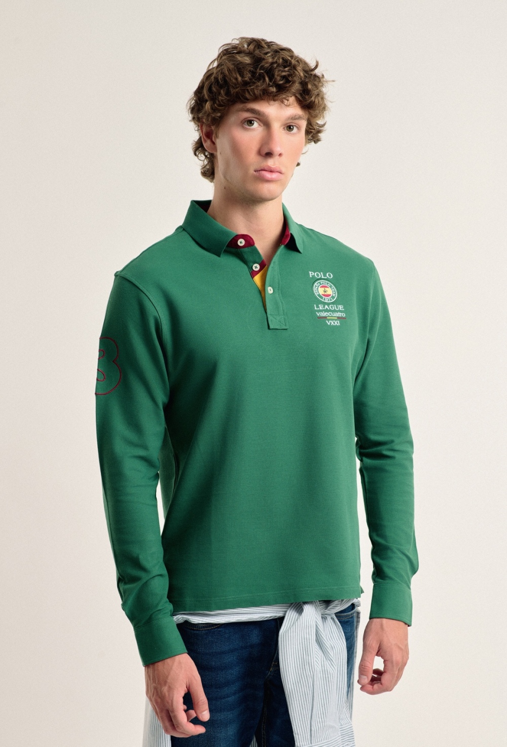 polos - Polo Valecuatro de hombre verde intenso escudo España I24H-6025-VDI