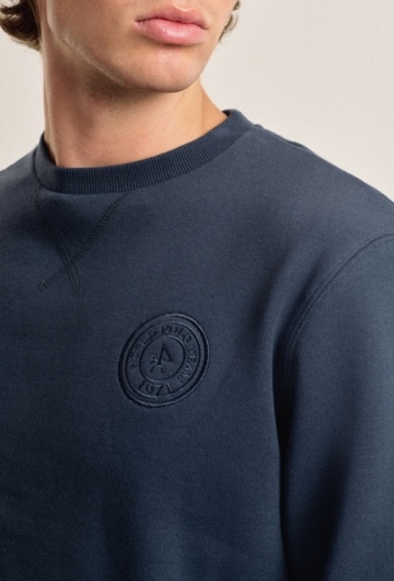 Sudadera washed effect azul marino