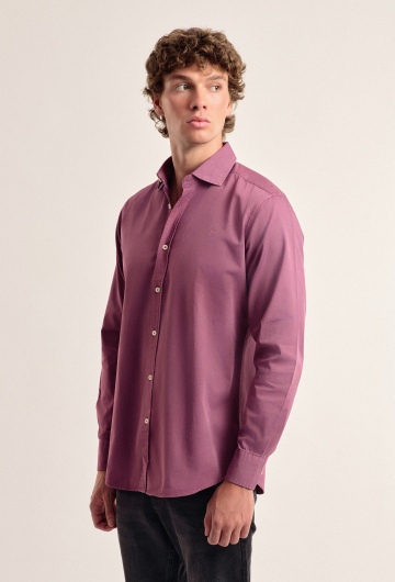 Camisa garment dye burdeos
