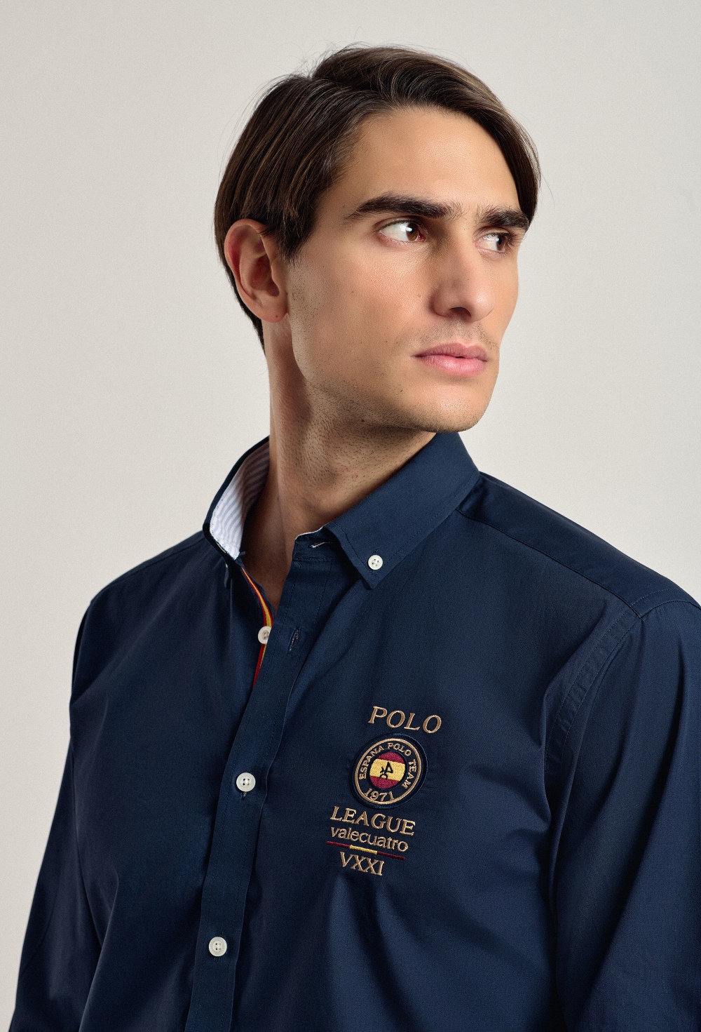 Camisa hombre Valecuatro azul marino España - Valecuatro