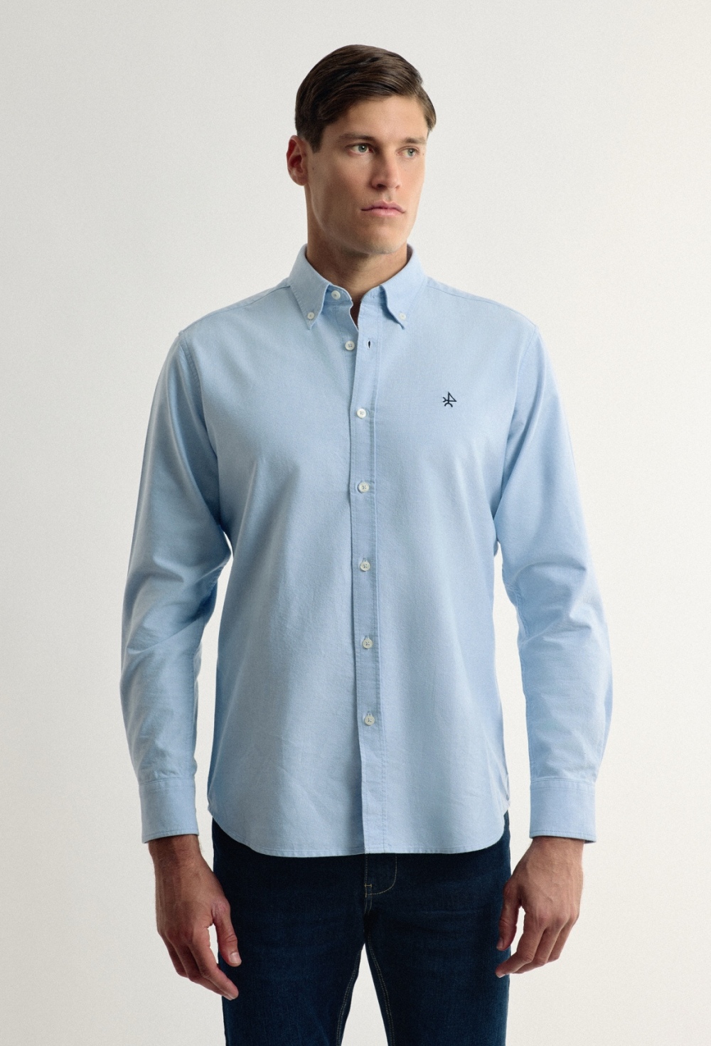 camisas - Camisa celeste oxford Valecuatro clásica I24H-5960-CEL