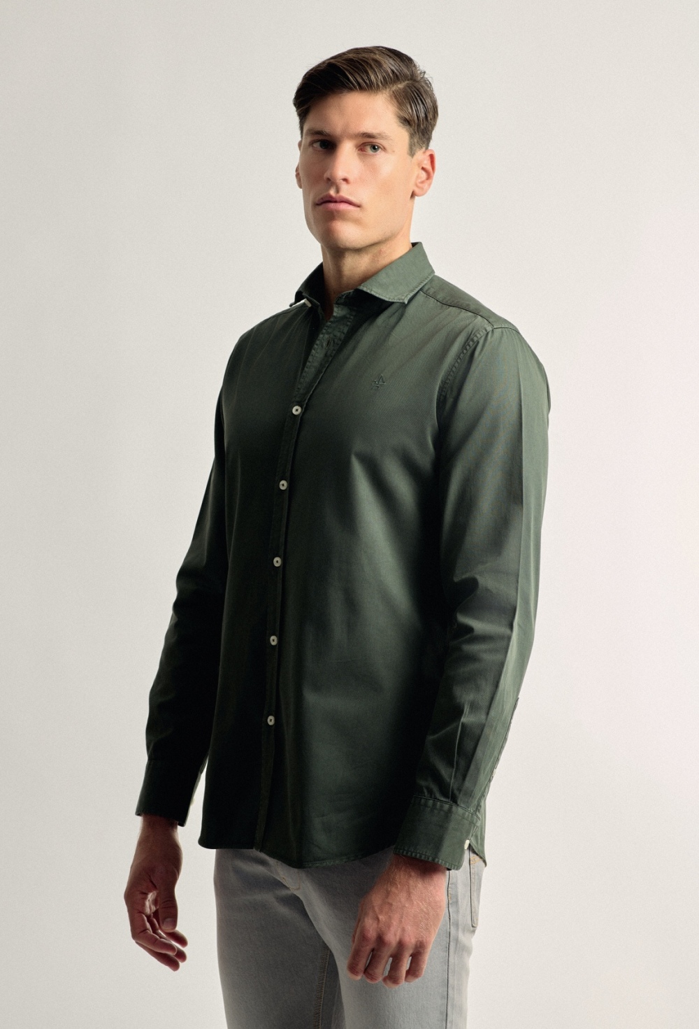 Camisa garment dye verde - 44.03