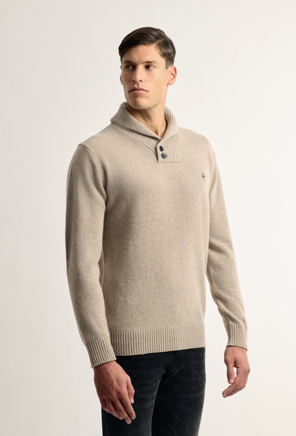 Valecuatro - Jersey cuello smoking beige