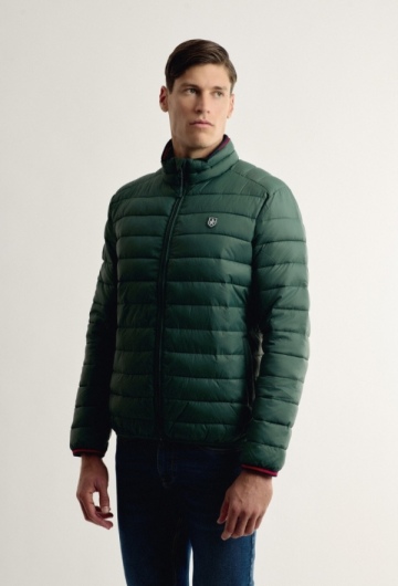 Chaqueta clásica cuello bandera verde