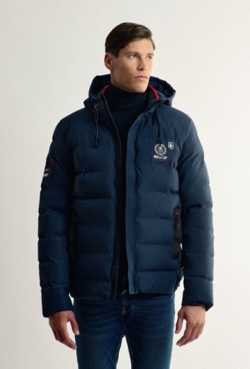 Chaqueta acolchada tipo Emboss azul marino