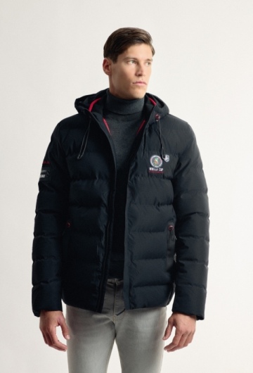 Chaqueta acolchada tipo Emboss negro