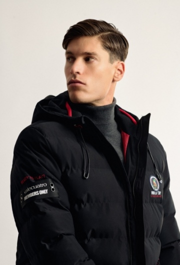 Chaqueta acolchada tipo Emboss negro