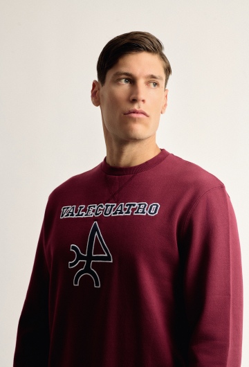 Sudadera logo Valecuatro burdeos