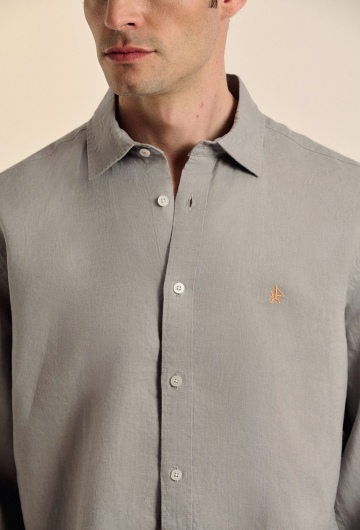 Camisa lino Valecuatro gris