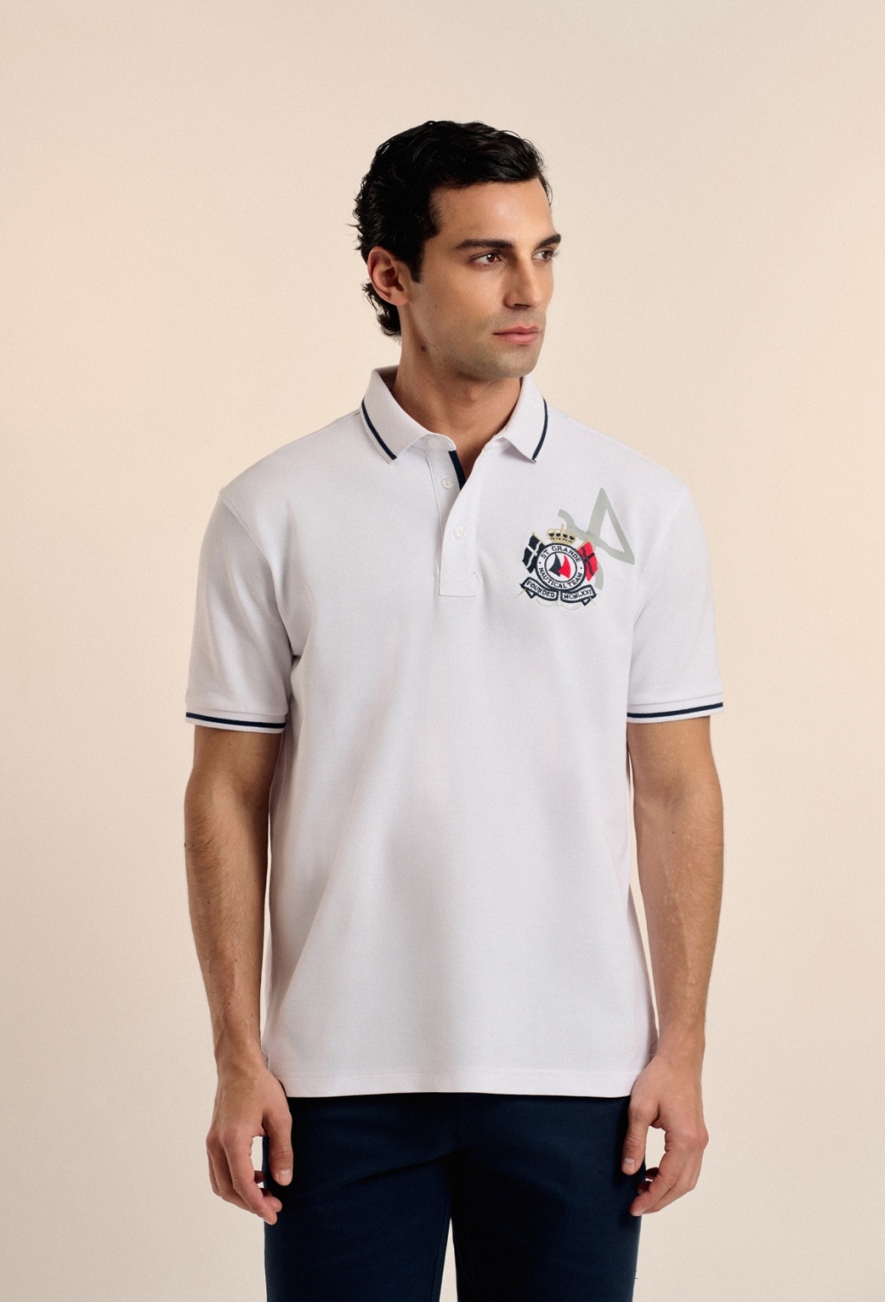 polos - Polo Nautical Team blanco P25H-6170-BL