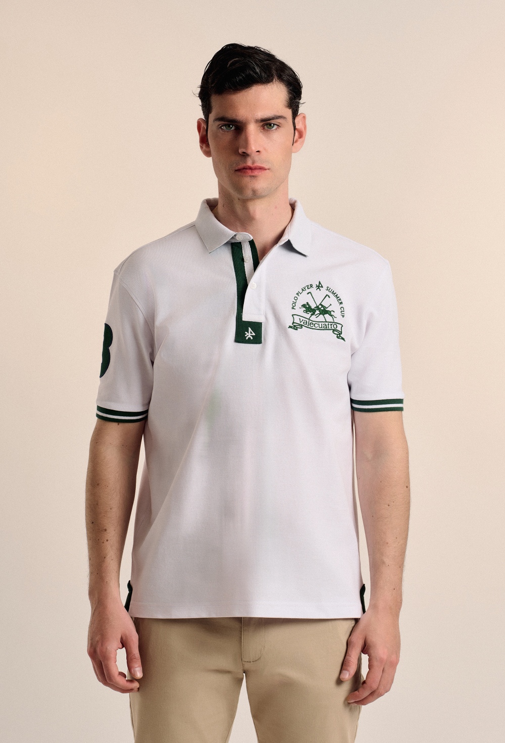 polos - Polo banderas blanco P25H-6212-BL