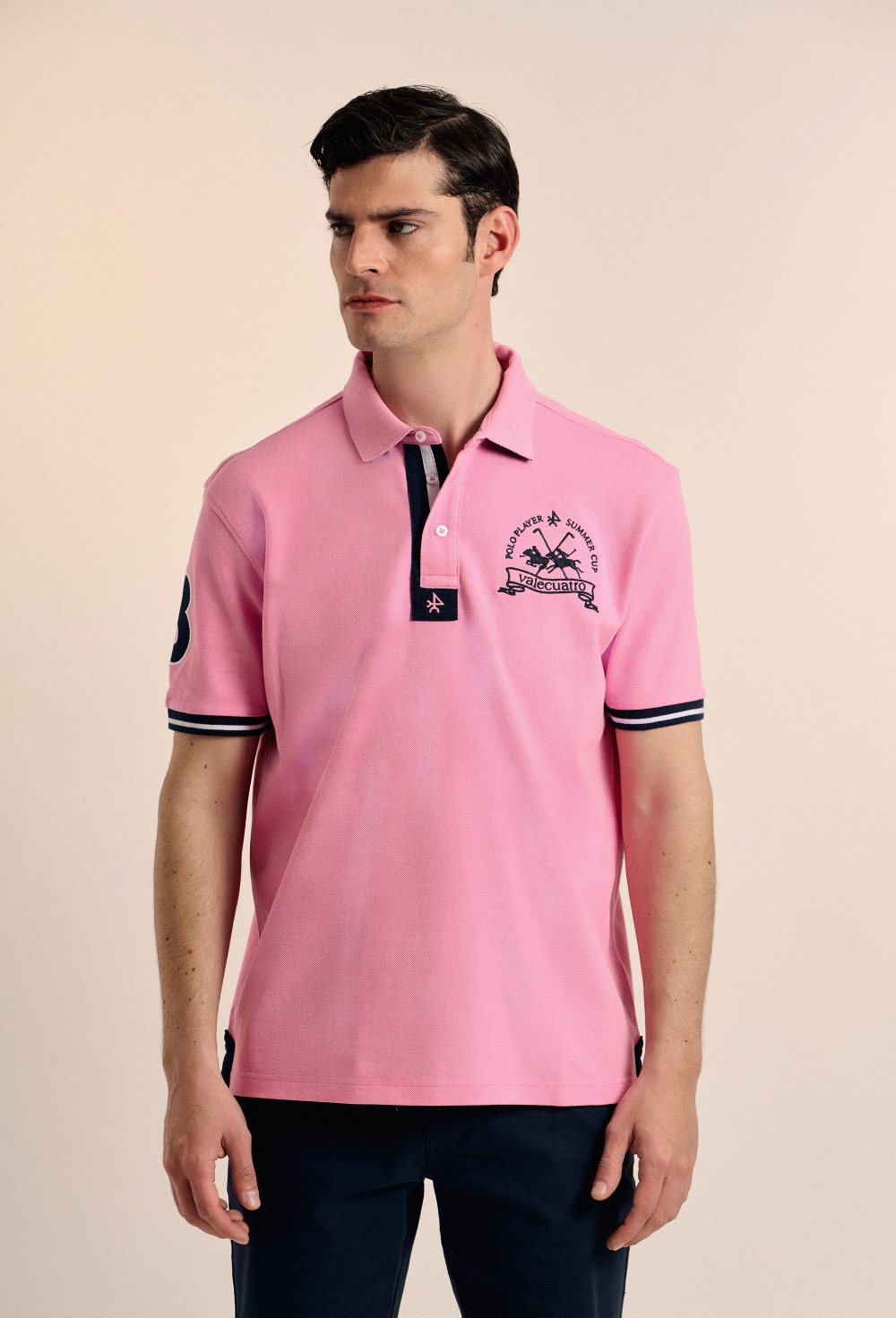 Valecuatro - Polo banderas rosa