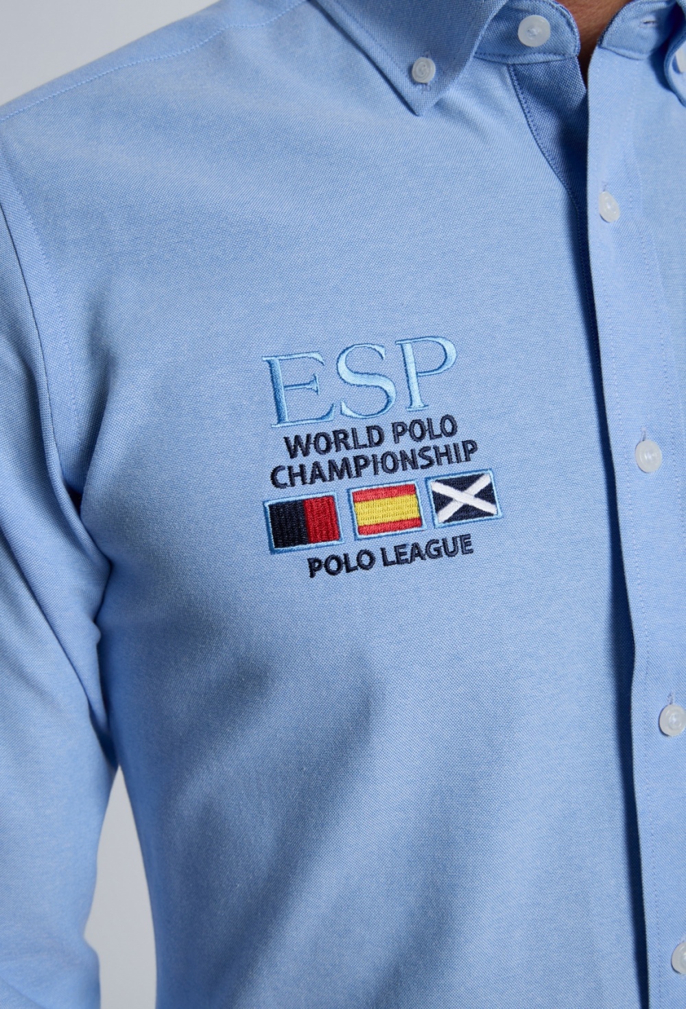Camisa bordada Valecuatro España celeste - 69.95