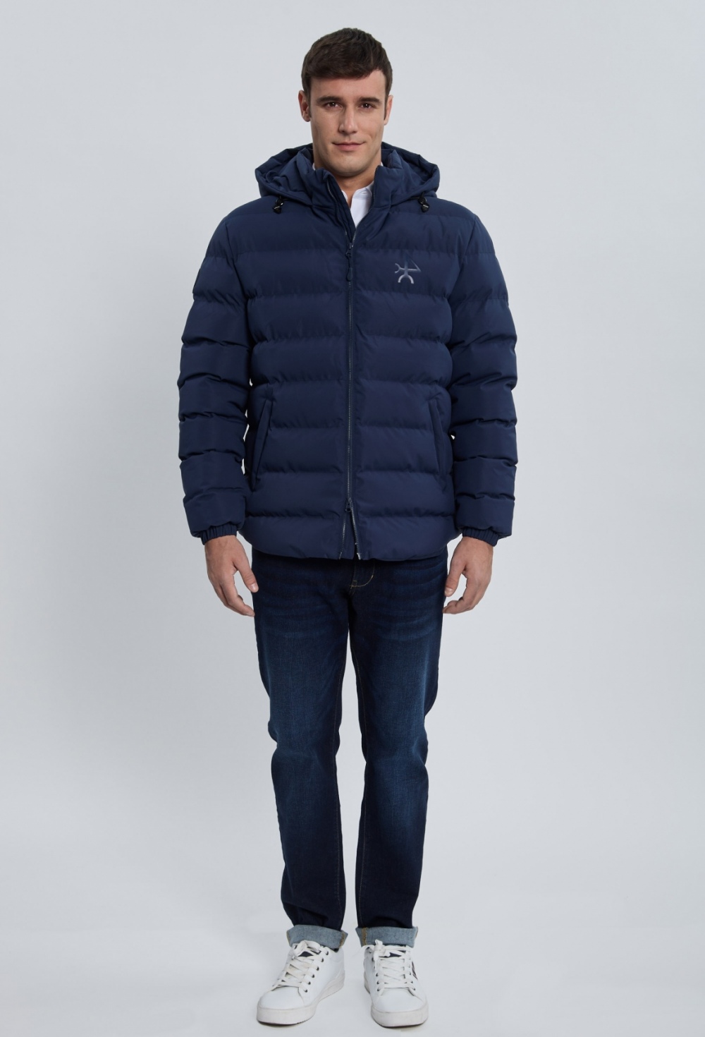 abrigos-y-chaquetas - Chaqueta acolchada emboss azul marino