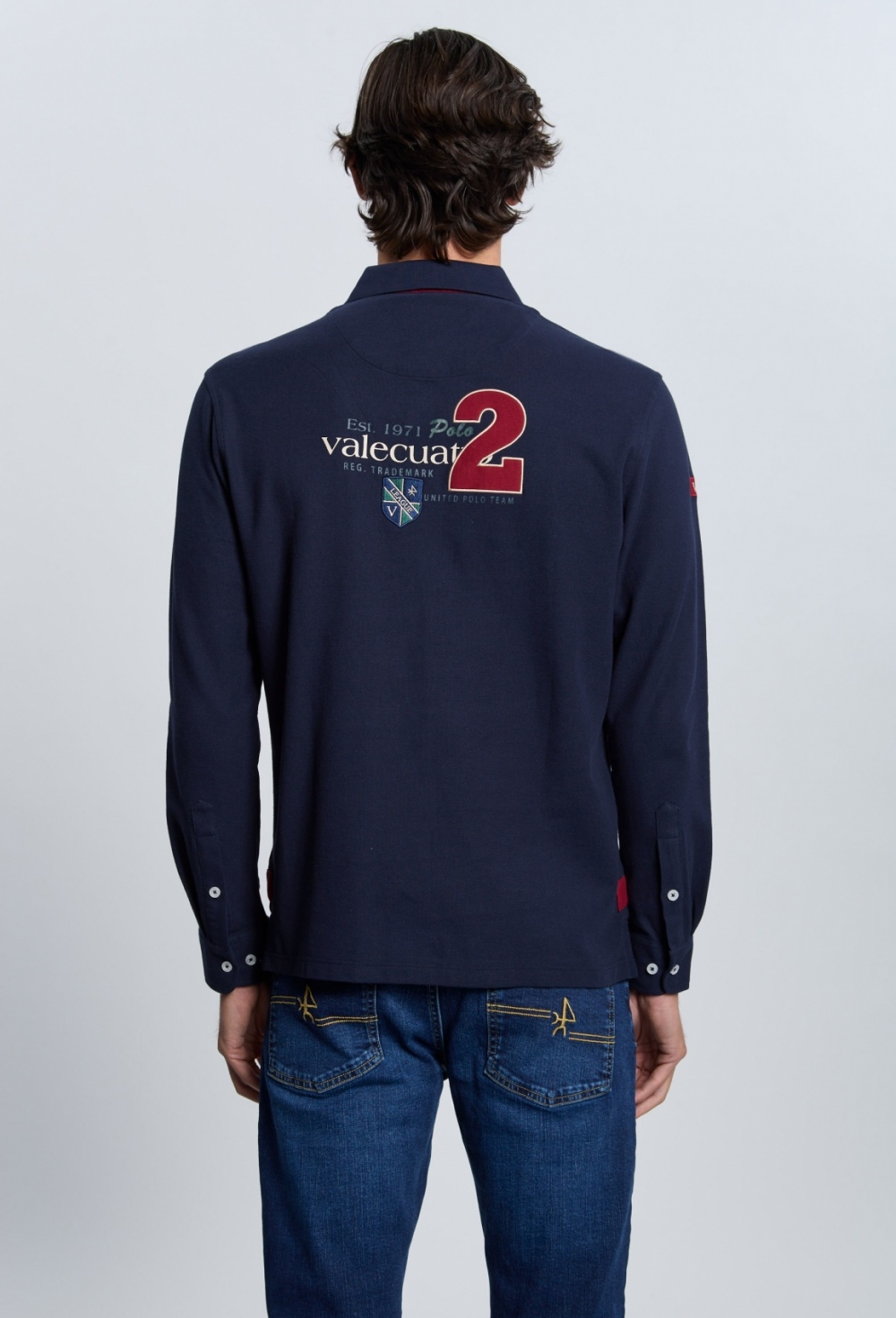 Polo modelo caballos azul marino