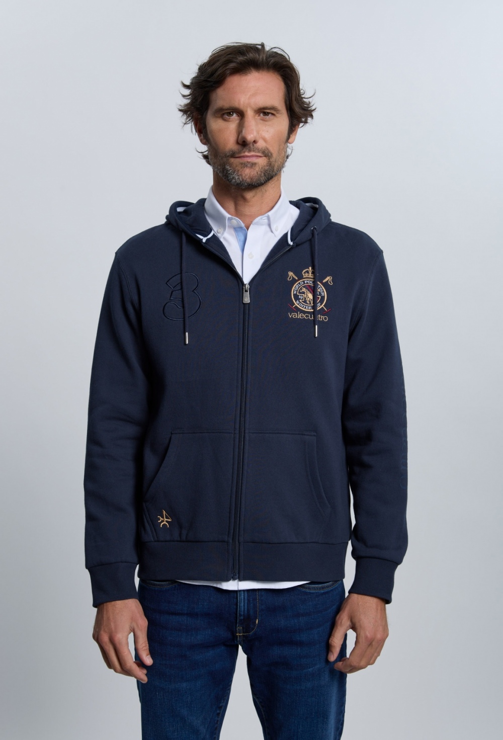 sweatshirt - SUDADERA H ESCUDO I25H-6403-AZM