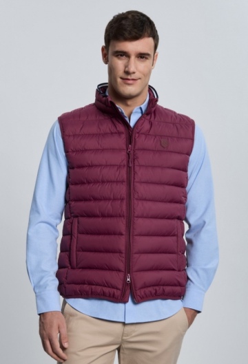 Chaleco acolchado clásico burdeos