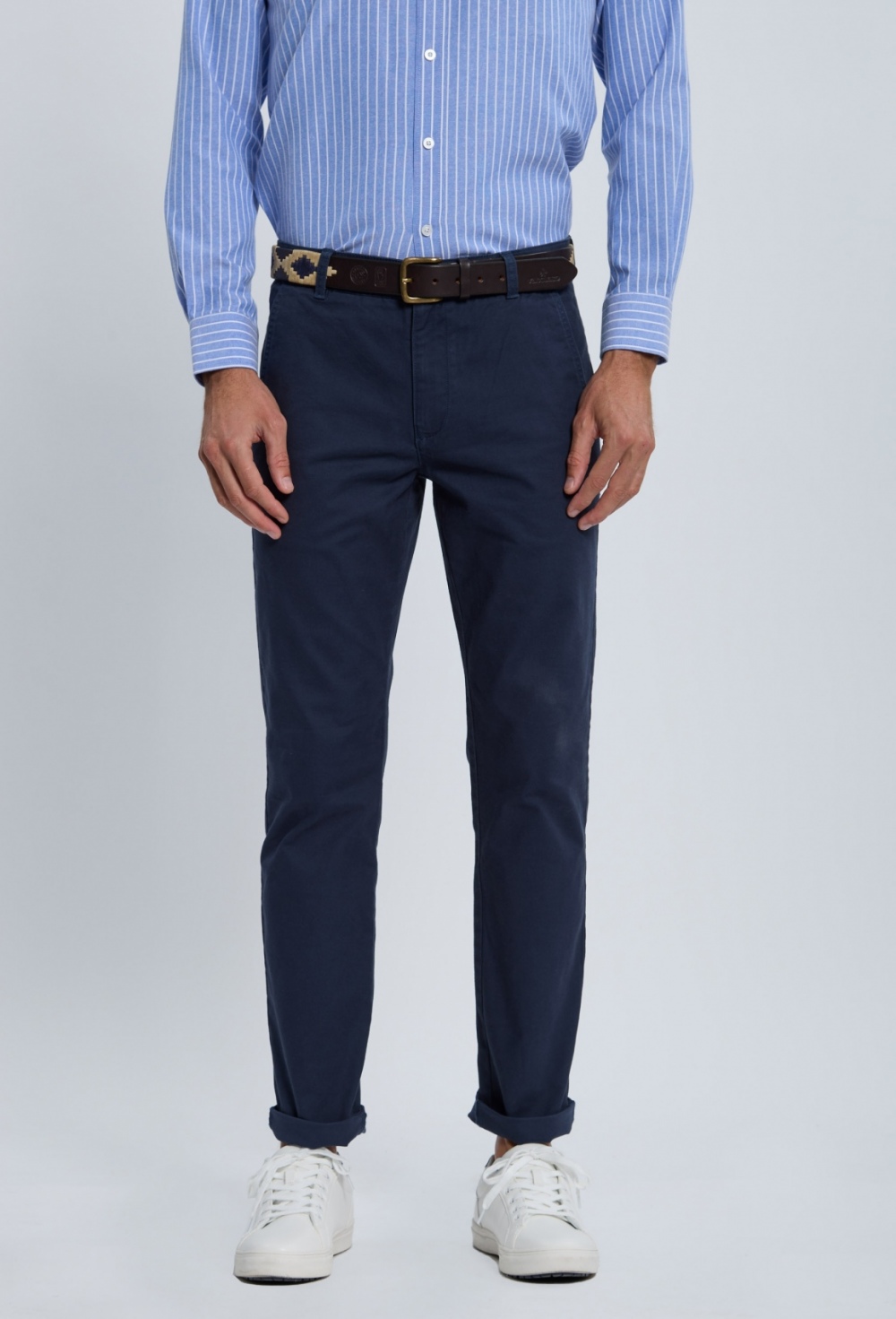 pantalones - Pantalón chino clásico azul marino I25H-6390-AZM