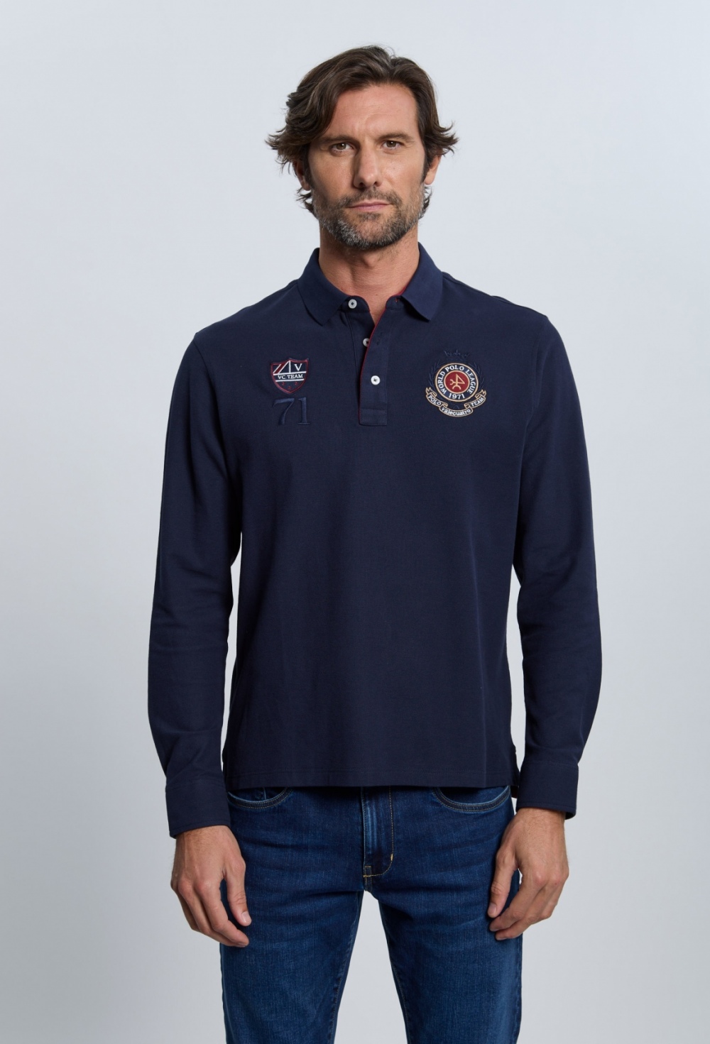 polos - Polo modelo escudo azul marino I25H-6359-AZM