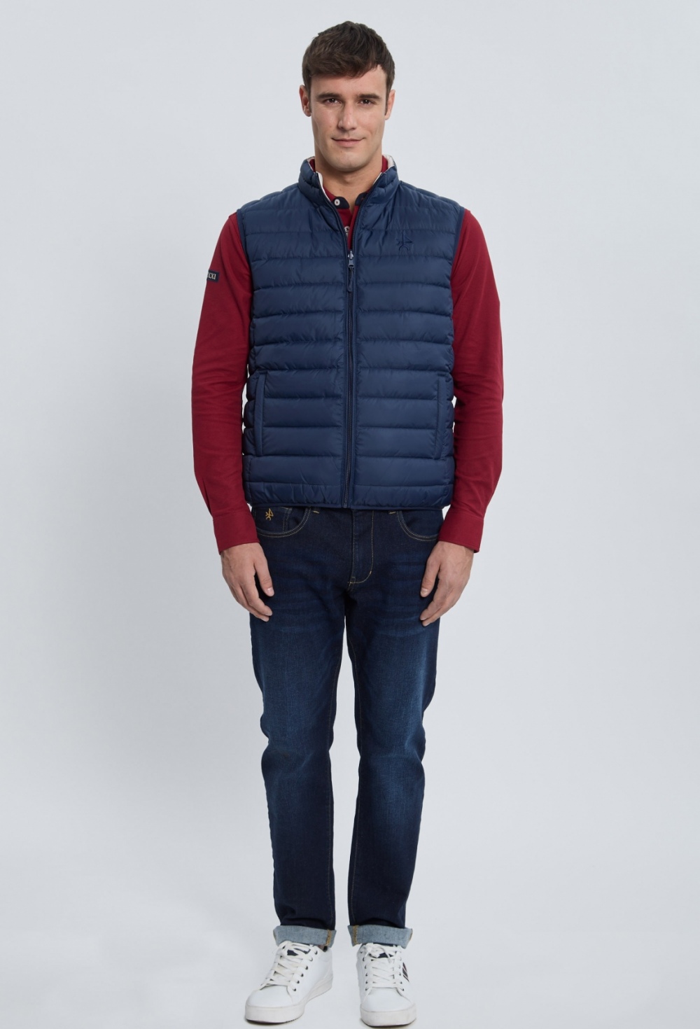 Chaleco acolchado reversible azul marino con blanco roto - Valecuatro - chalecos