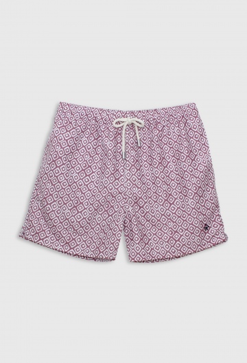 Bañador estampado rojo claro