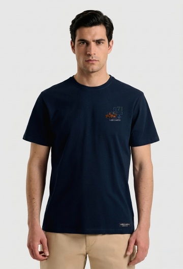 Camiseta Player blanco azul marino