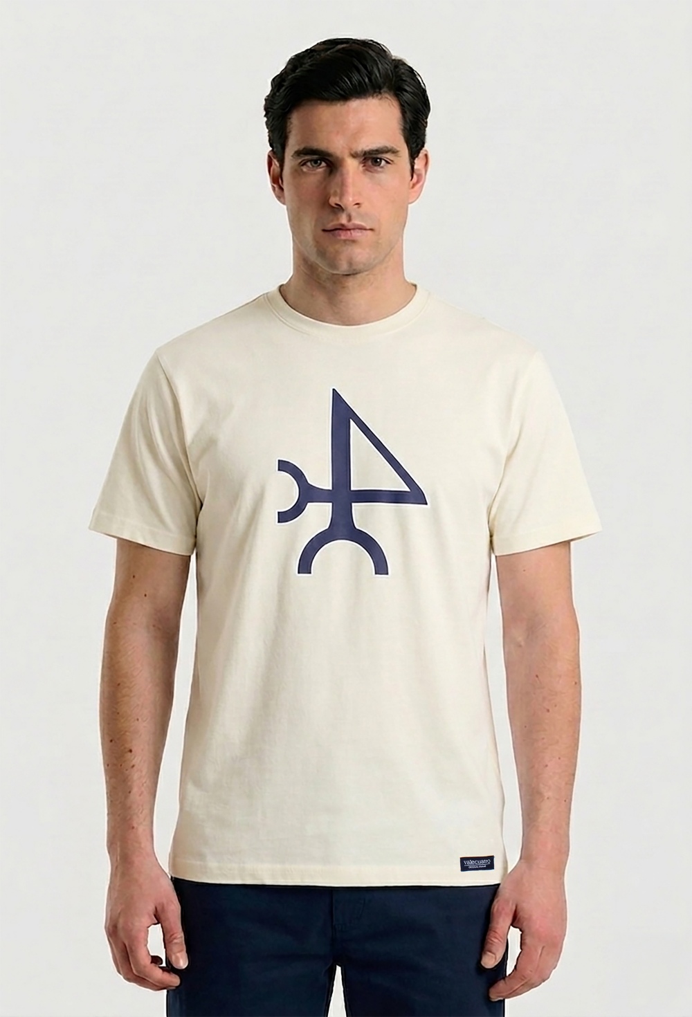 camisetas - Camiseta logo color blanco roto P26H-6566-BR