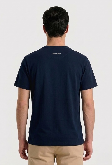 Camiseta logo Valecuatro España azul marino