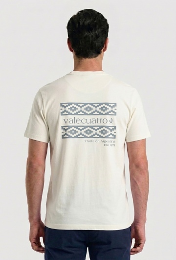 Camiseta étnica blanco roto