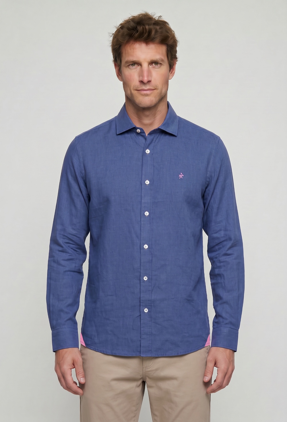 shirts - CAMISA H LINO P26H-6506-AZM