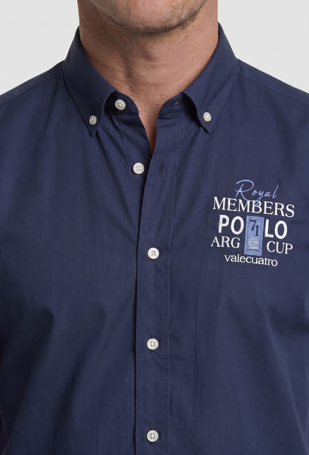 Camisa bordada Royal Member azul marino - 69.9