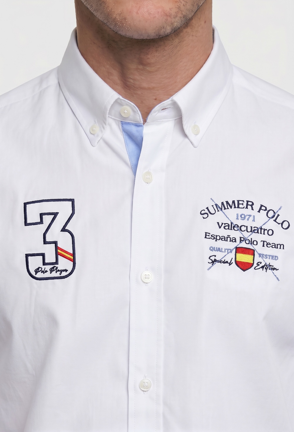 Camisa bordada España Polo blanca - 79.9