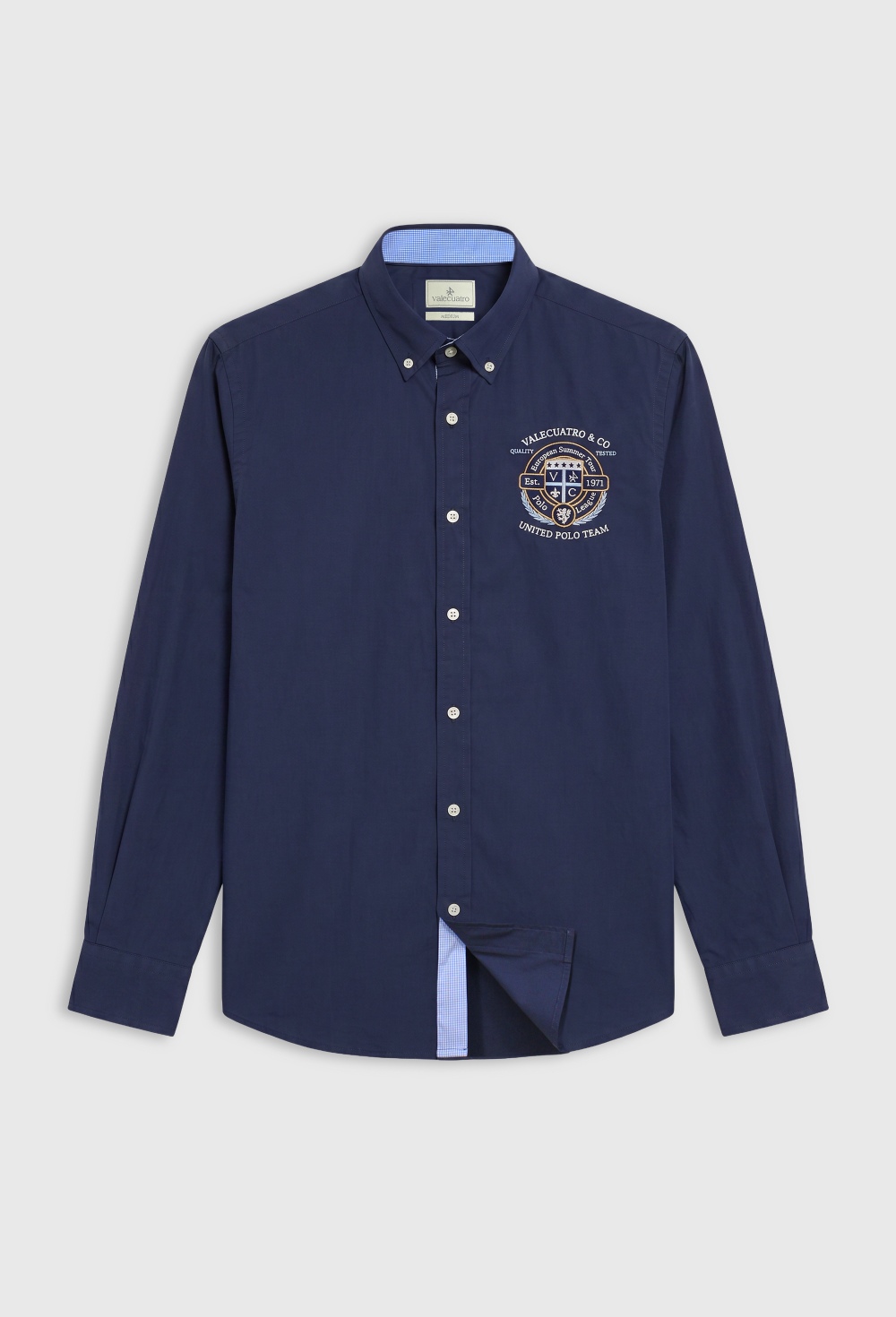 camisas - Camisa semibordada United Polo azul marino
