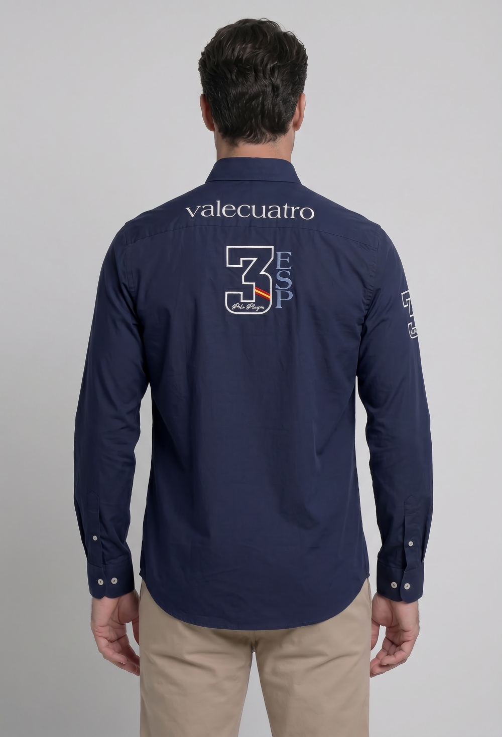 Camisa bordada España Polo azul marino - Valecuatro
