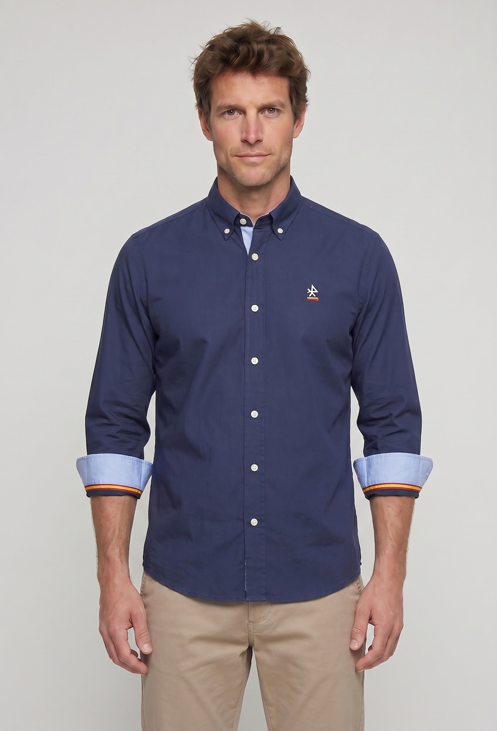 camisas - Camisa clásica España azul marino P26H-6530-AZM